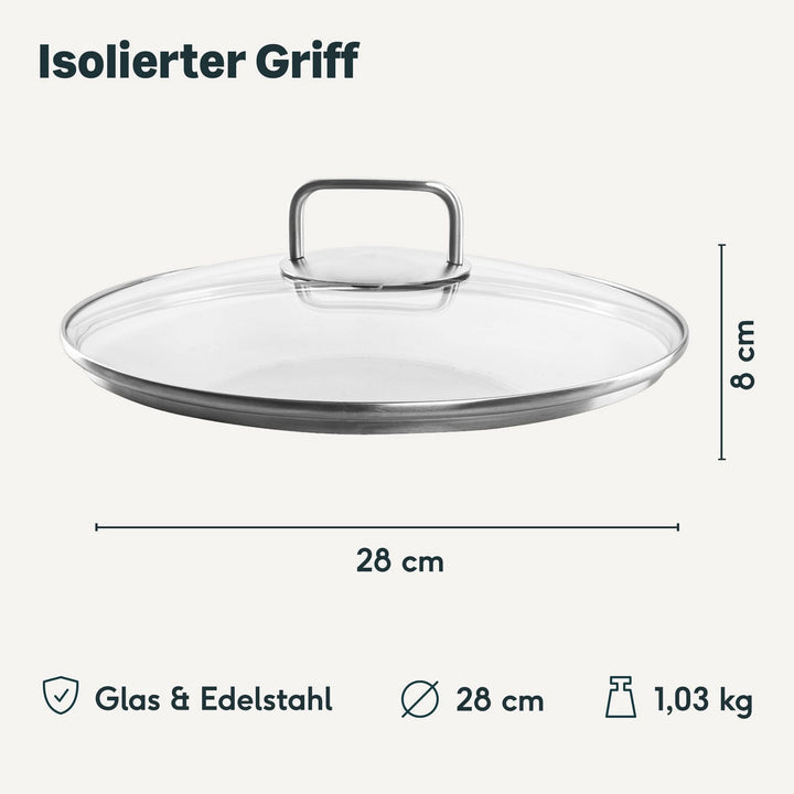 SILBERTHAL Glasdeckel Topfdeckel Pfannen Glas Kochgeschirr Edelstahlgriff Topf - 4260470463088