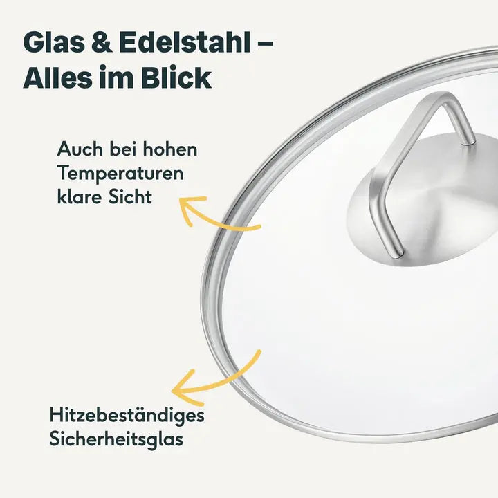 B-Ware Silberthal Glasdeckel Pfannendeckel Deckel Küchenhelfer Pfanne Topf 20cm 2 Stück