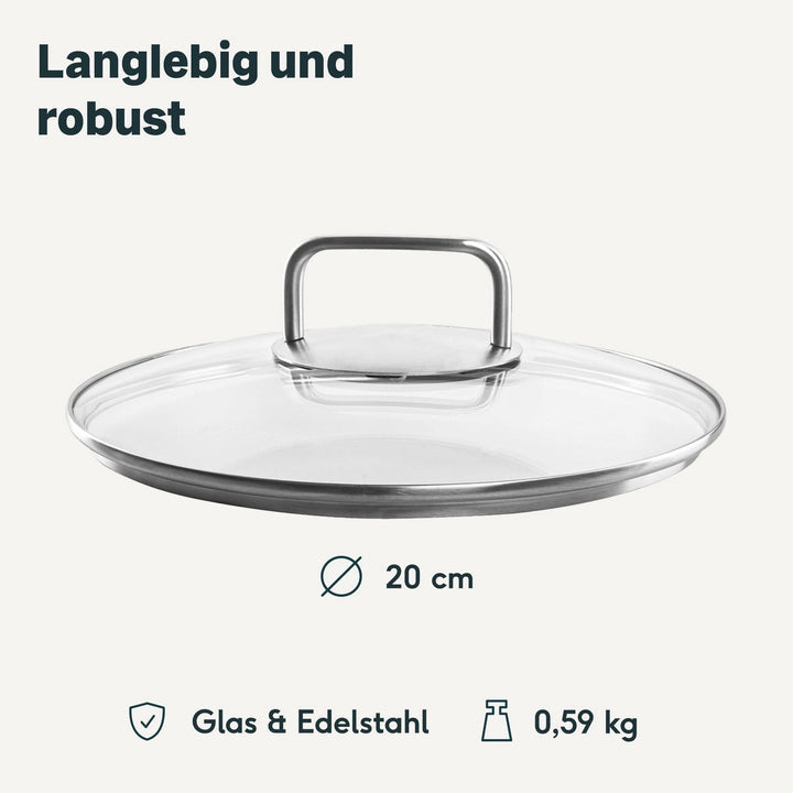 SILBERTHAL Glasdeckel Pfannendeckel Deckel Küchenhelfer Pfanne Topf 20cm 2 STÜCK - 4260470467239