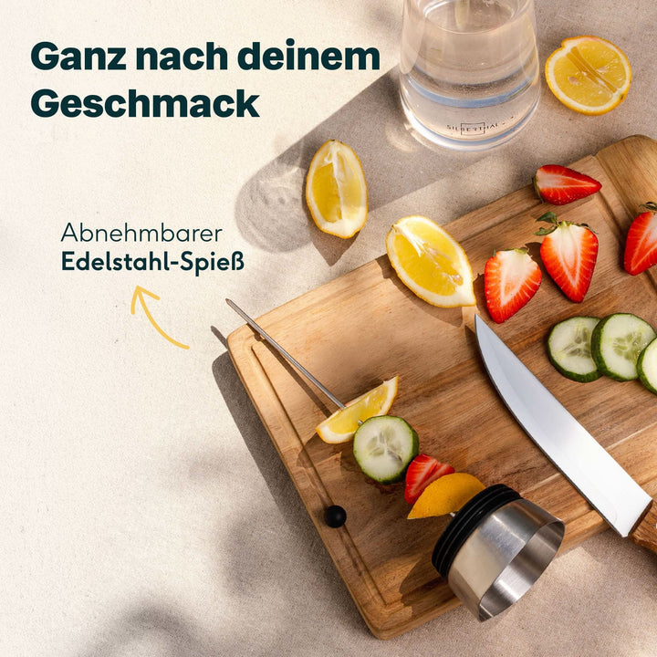 SILBERTHAL Glaskaraffe Karaffe Fruchtspieß Filter Krug Wasserkrug Wasserkaraffe - 4260470462746