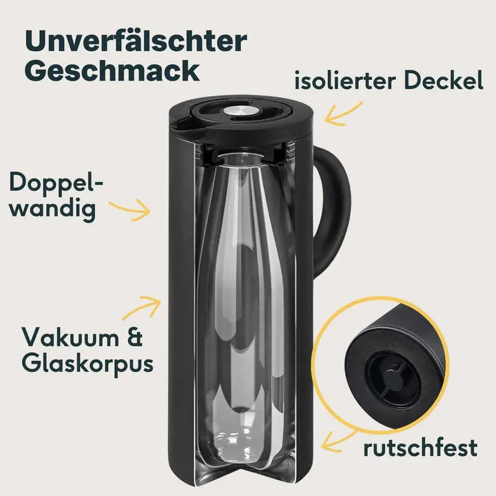 B-Ware Silberthal Thermoskanne Kaffeekanne Isolierkanne Glaseinsatz Edelstahl 1 L - 4260470462555