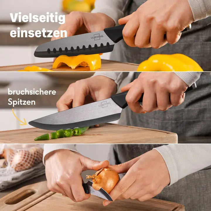 B-Ware Silberthal Keramikmesser Set Küchenmesser Messerset Zirkoniakeramik Schwarz - 4260470464733