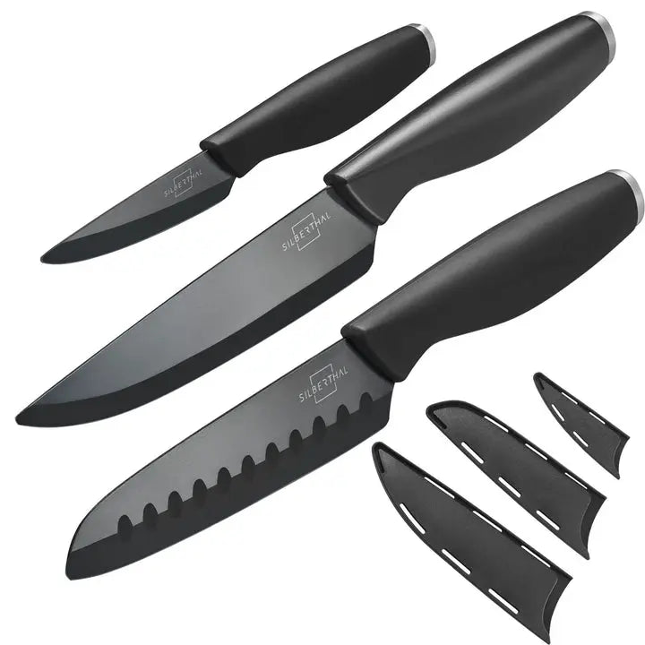 B-Ware Silberthal Keramikmesser Set Küchenmesser Messerset Zirkoniakeramik Schwarz - 4260470464733