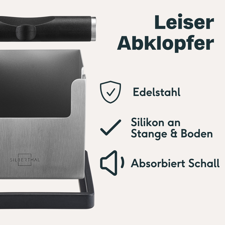SILBERTHAL Abklopfbehälter Knockbox Abklopfer Kaffeesatz Tamper Edelstahl537 - 4260470464856