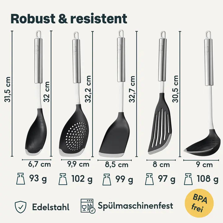 B-Ware Silberthal Küchenhelfer Set Kochutensilien Küchenzubehör 5 Teilig Modern - 4260470465006