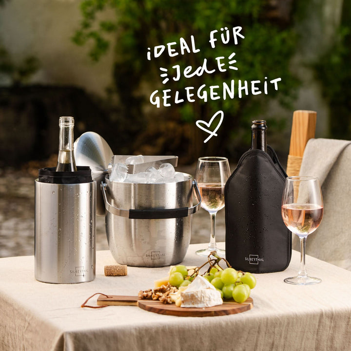Silberthal Kühlmanschette Flaschenkühler Wein Sekt Saft wiederverwendbar Set815 - 4260470462487
