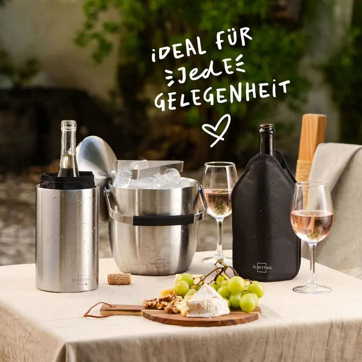 B-Ware Silberthal Kühlmanschette Flaschenkühler Wein Sekt Saft Wiederverwendbar Set - 4260470462487