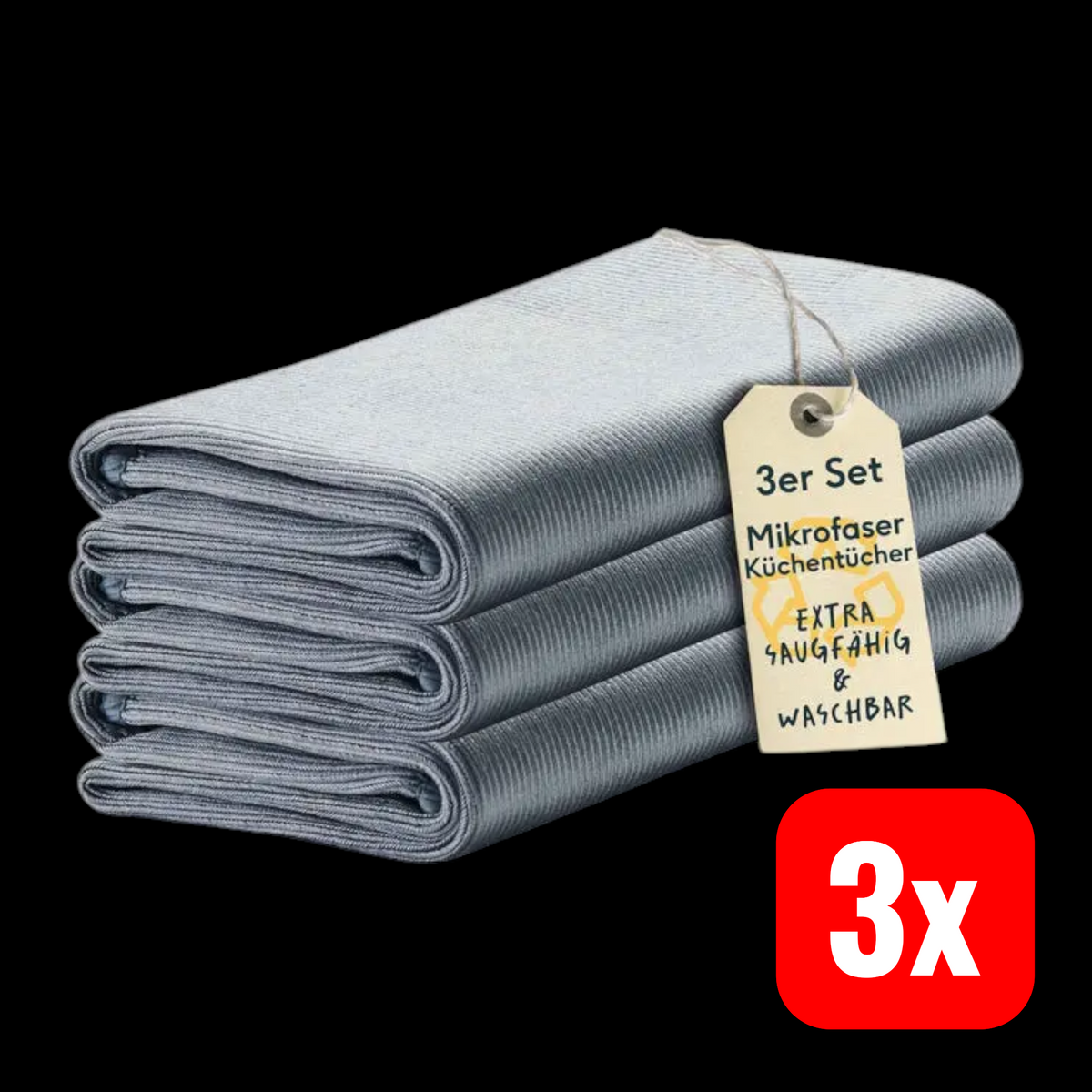 SILBERTHAL Geschirrtuch Tuch Mikrofaser fusselfrei saugstark 3er-Pack 3 SETS - 4260470467932