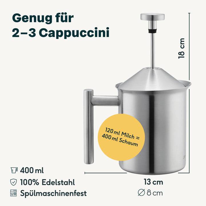 Silberthal Milchaufschäumer Milchschäumer Edelstahl Spülmaschinengeeignet - 4260470462739