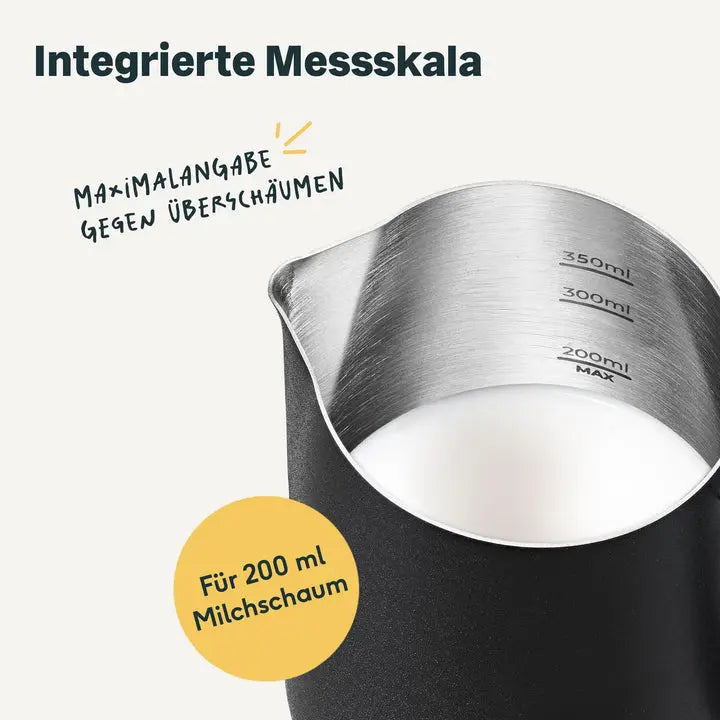 B-Ware Silberthal Milchkännchen Kanne Latte Art Milchaufschäumer Schwarz 350 Ml 3 Stück
