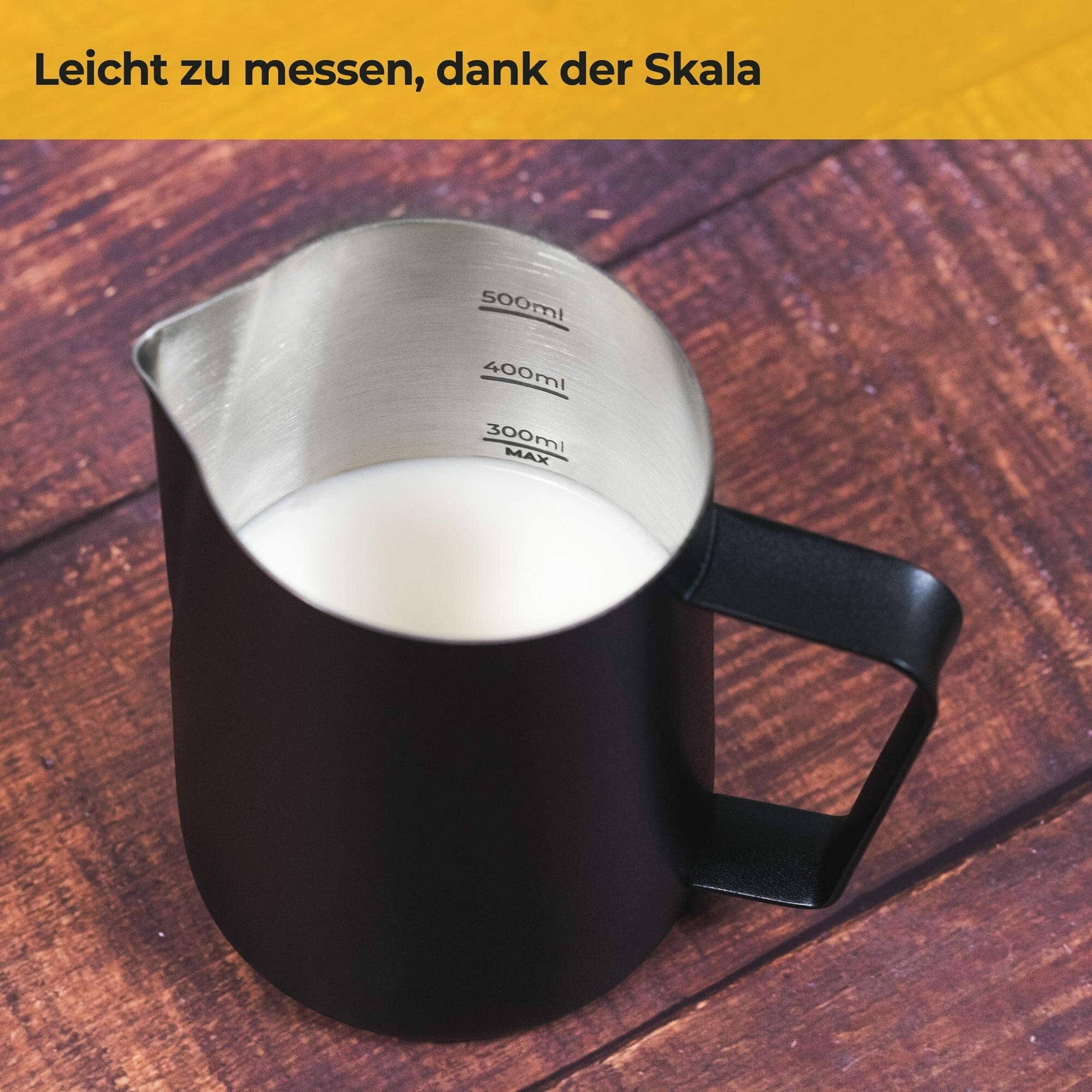 SILBERTHAL Milchkännchen Kanne Edelstahl Schwarz Skala Milchaufschäumer 50035 - 4260470464795