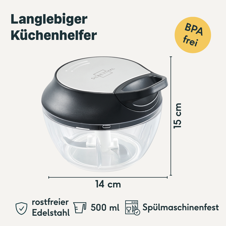 SILBERTHAL Multizerkleinerer Küchenhelfer Rühreinsatz Frischhaltedeckel - 4260470466126
