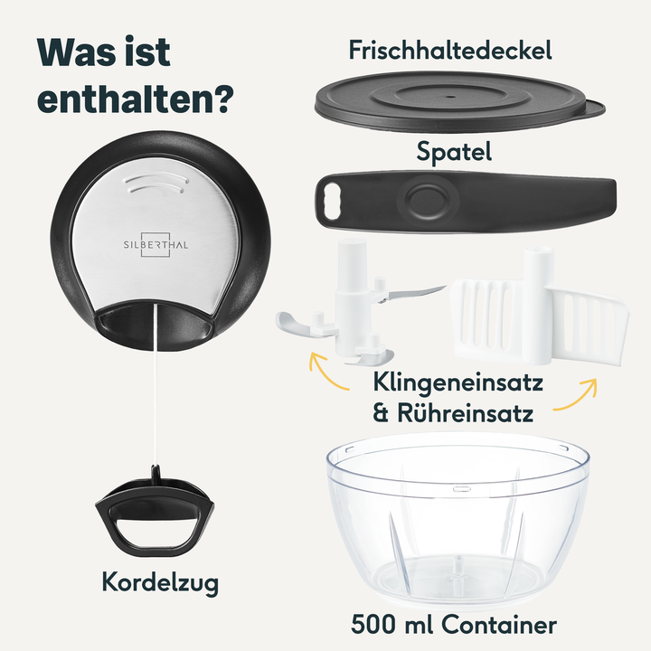 SILBERTHAL Multizerkleinerer Küchenhelfer Rühreinsatz Frischhaltedeckel - 4260470466126