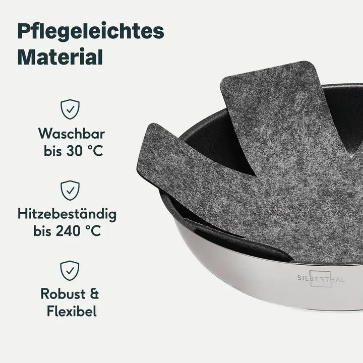 B-Ware Silberthal Pfannenschoner Topfunterlage Filz Pfannenschutz 35cm Pfanne 6 Stück