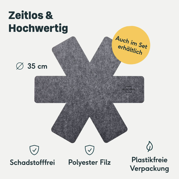 SILBERTHAL Pfannenschoner Topfunterlage Filz Pfannenschutz 35cm Pfanne 6 STÜCK - 4260470463989