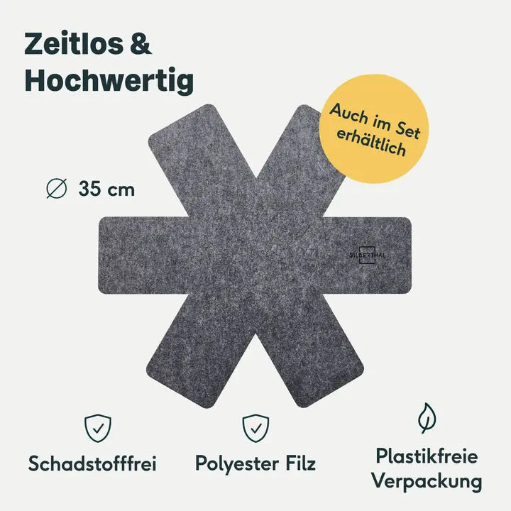 B-Ware Silberthal Pfannenschoner Topfunterlage Filz Pfannenschutz 35cm Pfanne 6 Stück