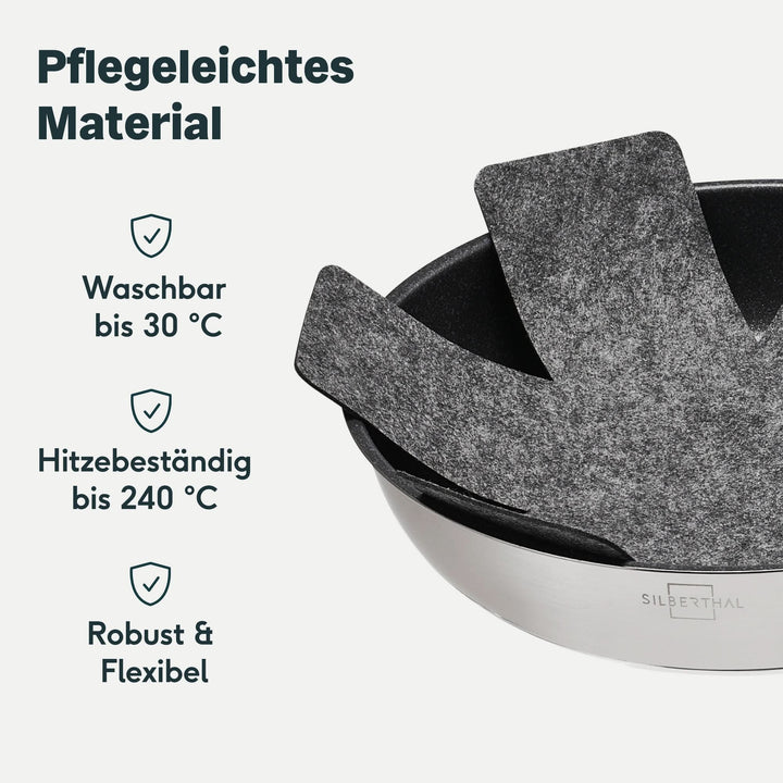 SILBERTHAL Pfannenschoner Topfunterlage Filz Pfannenschutz 35cm Pfanne 6 STÜCK - 4260470463989
