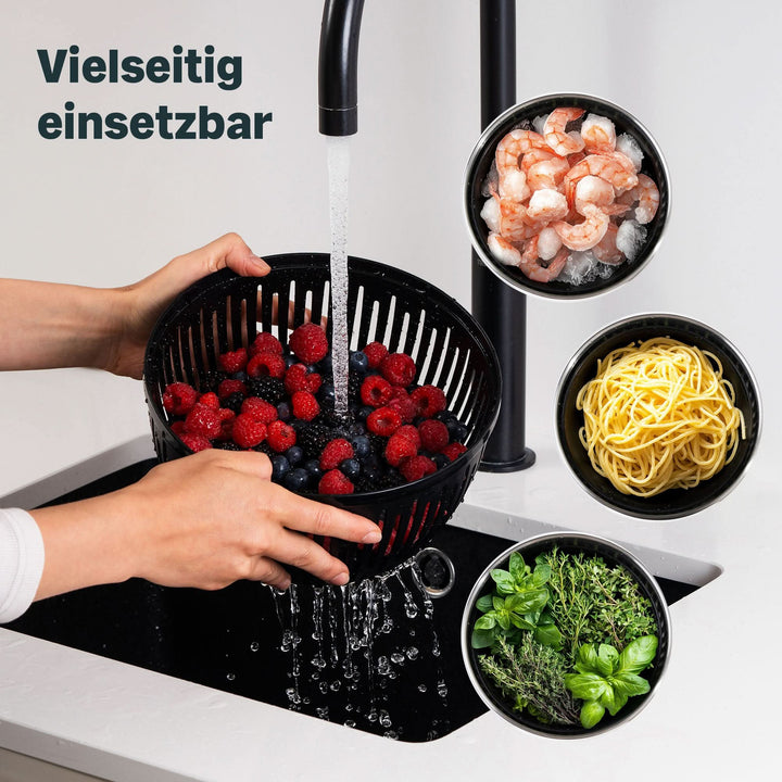 SILBERTHAL Salatschleuder Salatzentrifuge Edelstahl effektive Schleuderfunktion - 4260470464627