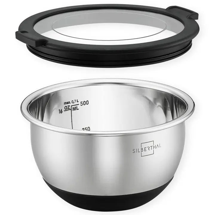 B-Ware Silberthal Salatschüssel Schüssel Edelstahl Küche Deckel 12cm 2 Stück - 4260470467628