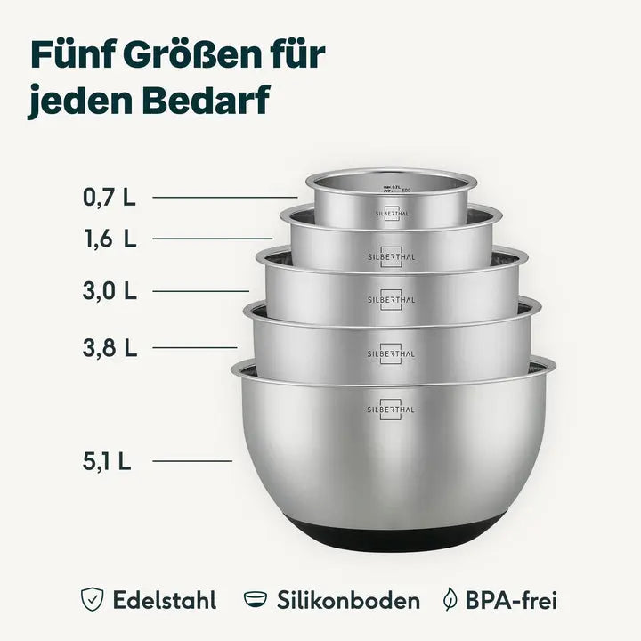 B-Ware Silberthal Salatschüssel Schüssel Edelstahl Küche Deckel 12cm 2 Stück - 4260470467628