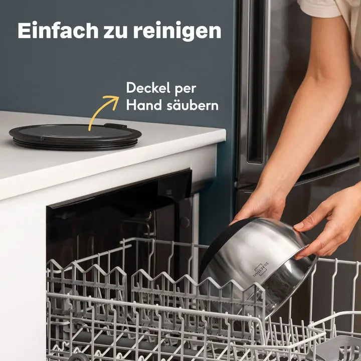 B-Ware Silberthal Salatschüssel Schüssel Edelstahl Deckel Silikonboden 20 Cm 2 Stück - 4260470467642