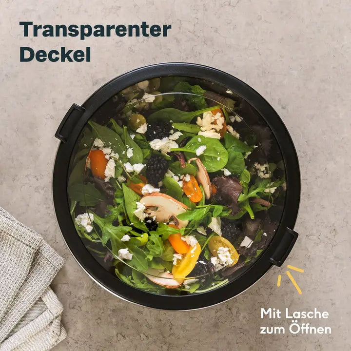 B-Ware Silberthal Salatschüssel Schüssel Edelstahl Deckel Silikonboden 20 Cm 2 Stück - 4260470467642