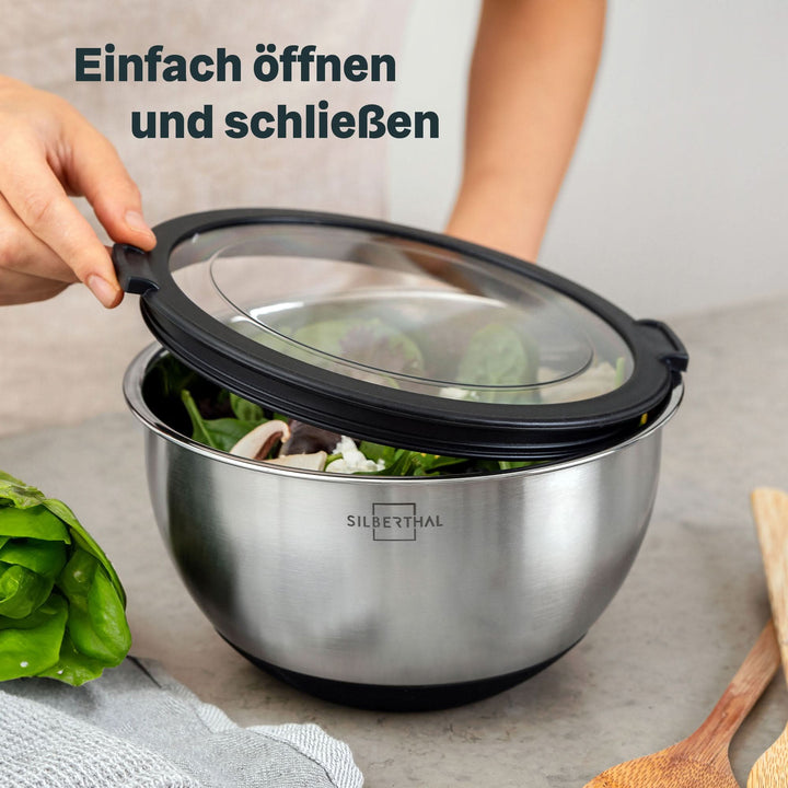 SILBERTHAL Salatschüssel Schüssel Set Edelstahl Servierschüssel stapelbar - 4260470462647