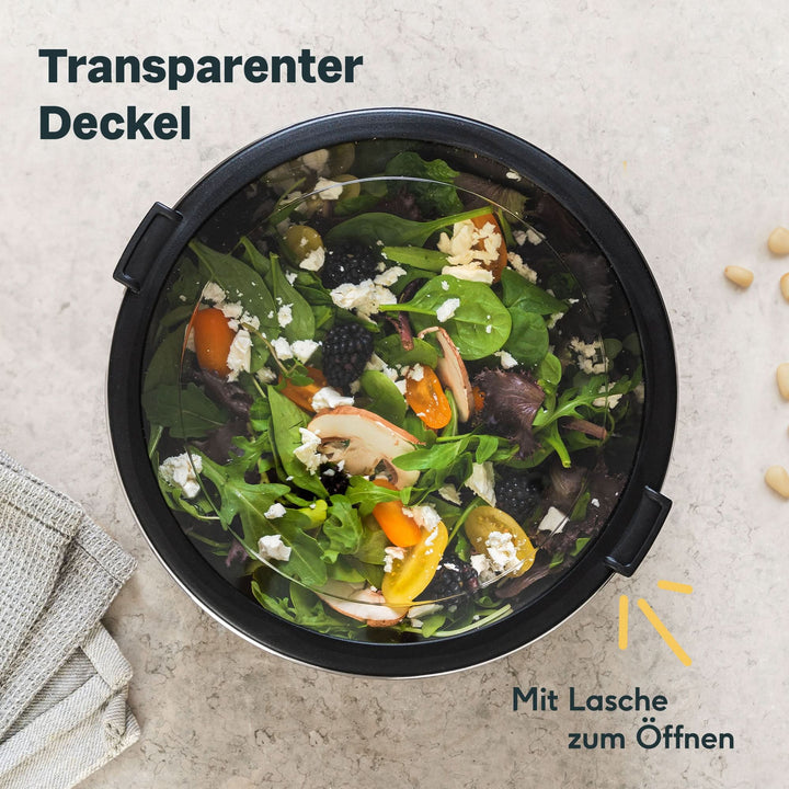 SILBERTHAL Salatschüssel Schüssel Set Edelstahl Servierschüssel stapelbar250 - 4260470462647