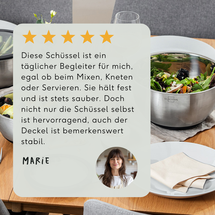 SILBERTHAL Salatschüssel Schüssel Set Edelstahl Servierschüssel stapelbar - 4260470462647