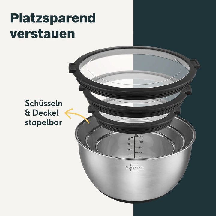 SILBERTHAL Schale Salatschüssel Edelstahl lebensmittelecht spülmaschinenfest832 - 4260470467611