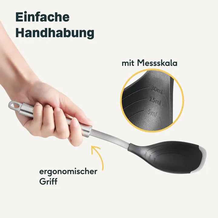 B-Ware Silberthal Servierlöffel Schöpflöffel Edelstahl Silikonrand Küchenlöffel 3 Stück - 4260470465037