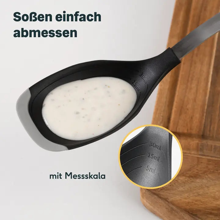 B-Ware Silberthal Servierlöffel Schöpflöffel Edelstahl Silikonrand Küchenlöffel 3 Stück - 4260470465037
