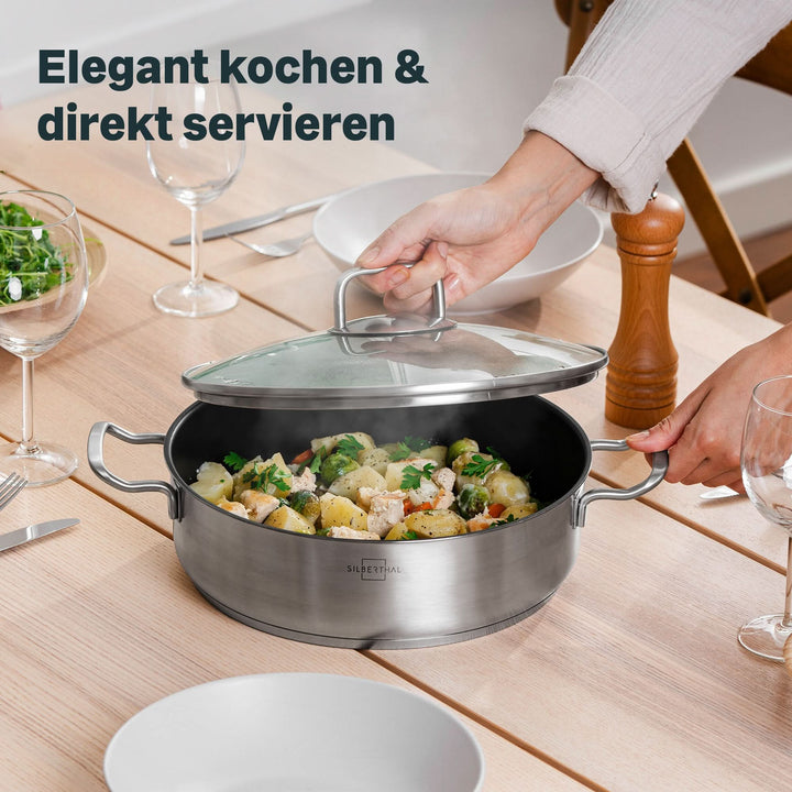 Silberthal Servierpfanne Bratpfanne Deckel Pfanne vielseitig Induktion 28cm812 - 4260470463071