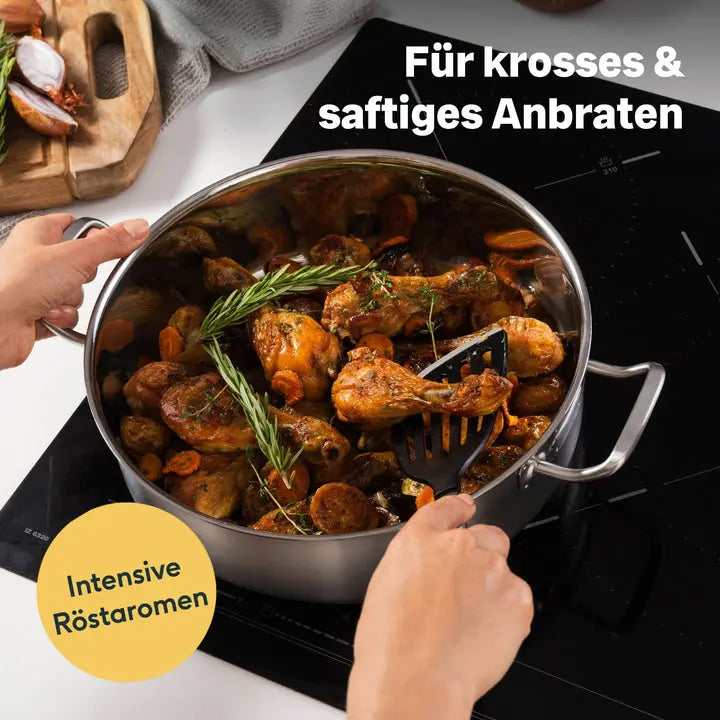 B-Ware Silberthal Servierpfanne Edelstahl Deckel Unbeschichtet 28cm Induktion