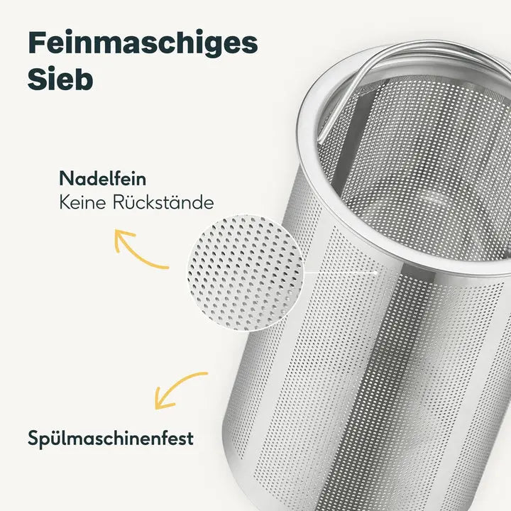 B-Ware Silberthal Teekanne Kanne Edelstahl Sieb Isolierkanne Silber Camping Reise673