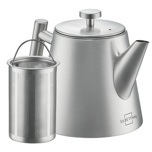B-Ware SILBERTHAL Teekanne Kanne Edelstahl Sieb Isolierkanne Silber Camping Reise673