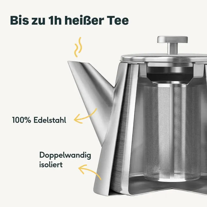B-Ware Silberthal Teekanne Kanne Edelstahl Sieb Isolierkanne Teekocher Kocher Kanne Iso