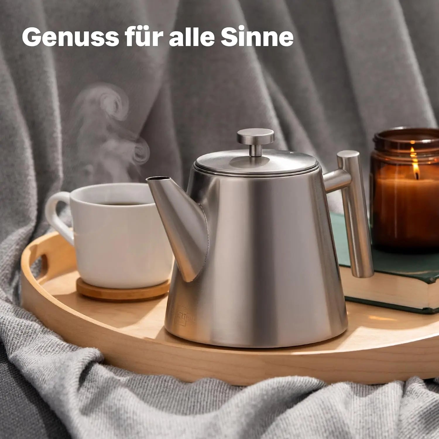 B-Ware Silberthal Teekanne Kanne Teebereiter Siebeinsatz Edelstahl Silber 1 L Isoli407