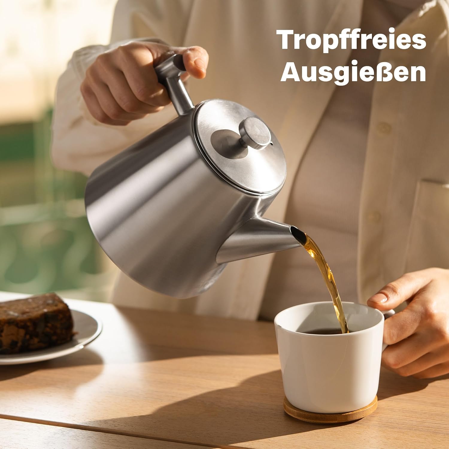 SILBERTHAL Teekanne Kanne Teebereiter Siebeinsatz Edelstahl 1 L Silber Isoliert - 4260470465730