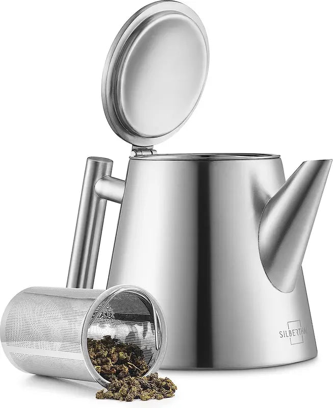 SILBERTHAL Teekanne Kanne Teebereiter Siebeinsatz Edelstahl 1 L Silber Isoliert - 4260470465730
