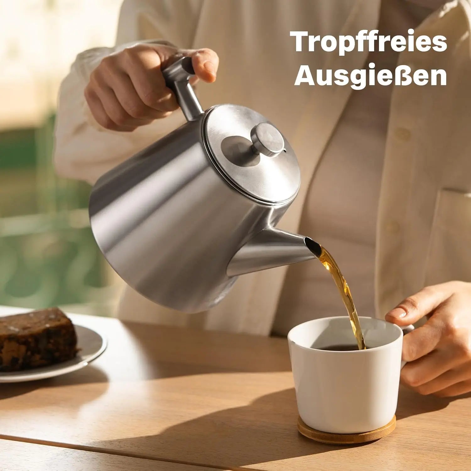 B-Ware Silberthal Teekanne Kanne Teebereiter Siebeinsatz Edelstahl Silber 1 L Isoli407