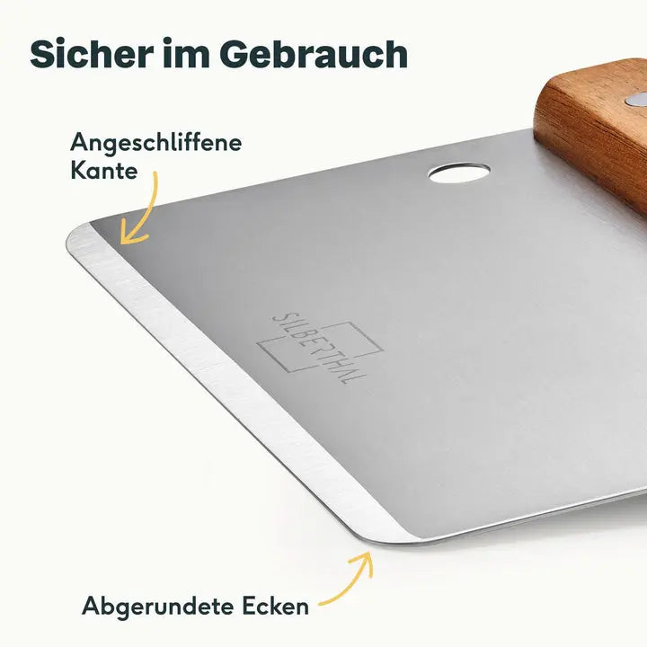 B-Ware Silberthal Teigkarte Teigschaber Edelstahl Akazienholzgriff 2 Stück - 4260470467604