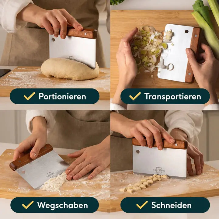 B-Ware Silberthal Teigkarte Teigschaber Edelstahl Akazienholzgriff 2 Stück - 4260470467604