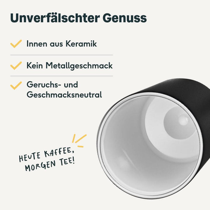 SILBERTHAL Thermobecher Kaffeebecher matt schwarz Keramikbeschichtung 2 STÜCK - 4260470466133