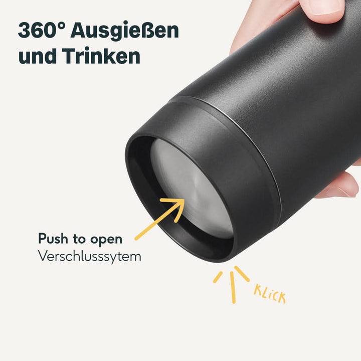 SILBERTHAL Thermobecher Kaffeebecher matt schwarz Edelstahl 2 STÜCK - 4260470466133