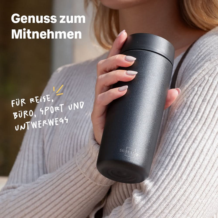 SILBERTHAL Thermobecher Kaffeebecher matt schwarz Edelstahl 2 STÜCK - 4260470466133