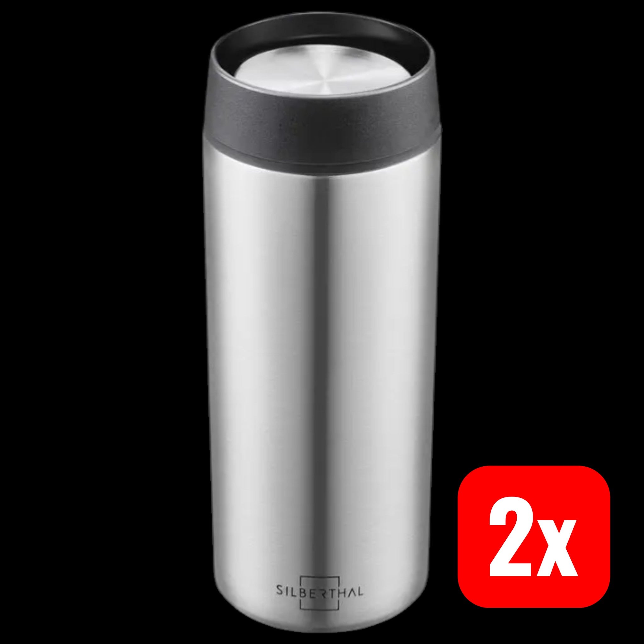 SILBERTHAL Thermobecher Kaffeebecher Edelstahl Silber isoliert 2 STÜCK224 - 4260470466188