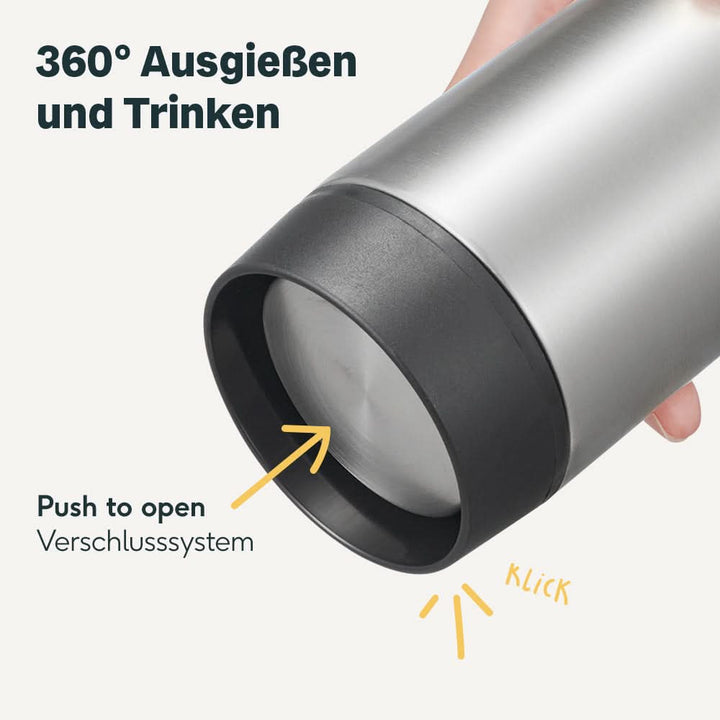 SILBERTHAL Thermobecher Kaffeebecher Edelstahl Silber isoliert 2 STÜCK224 - 4260470466188