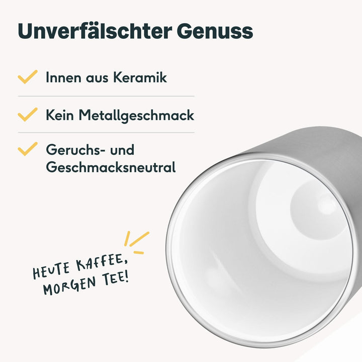 SILBERTHAL Thermobecher Kaffeebecher Edelstahl Silber isoliert 2 STÜCK224 - 4260470466188
