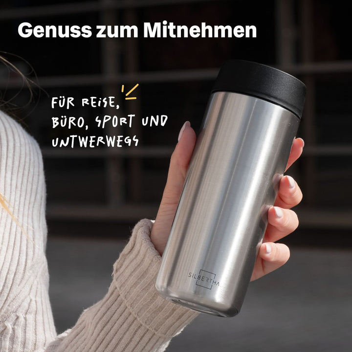 SILBERTHAL Thermobecher Kaffeebecher Edelstahl Silber isoliert 2 STÜCK224 - 4260470466188